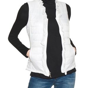White House Black Market White Puffer Vest XXS